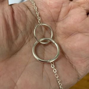 sterling silver 925 double circle necklace adjustable